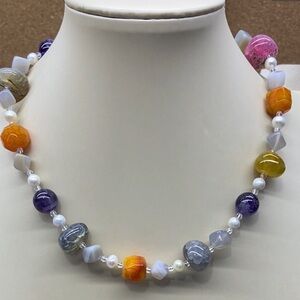 Multicolor Agate Beaded Necklace